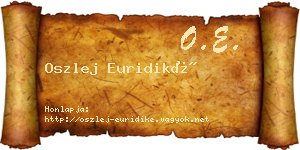 Oszlej Euridiké névjegykártya